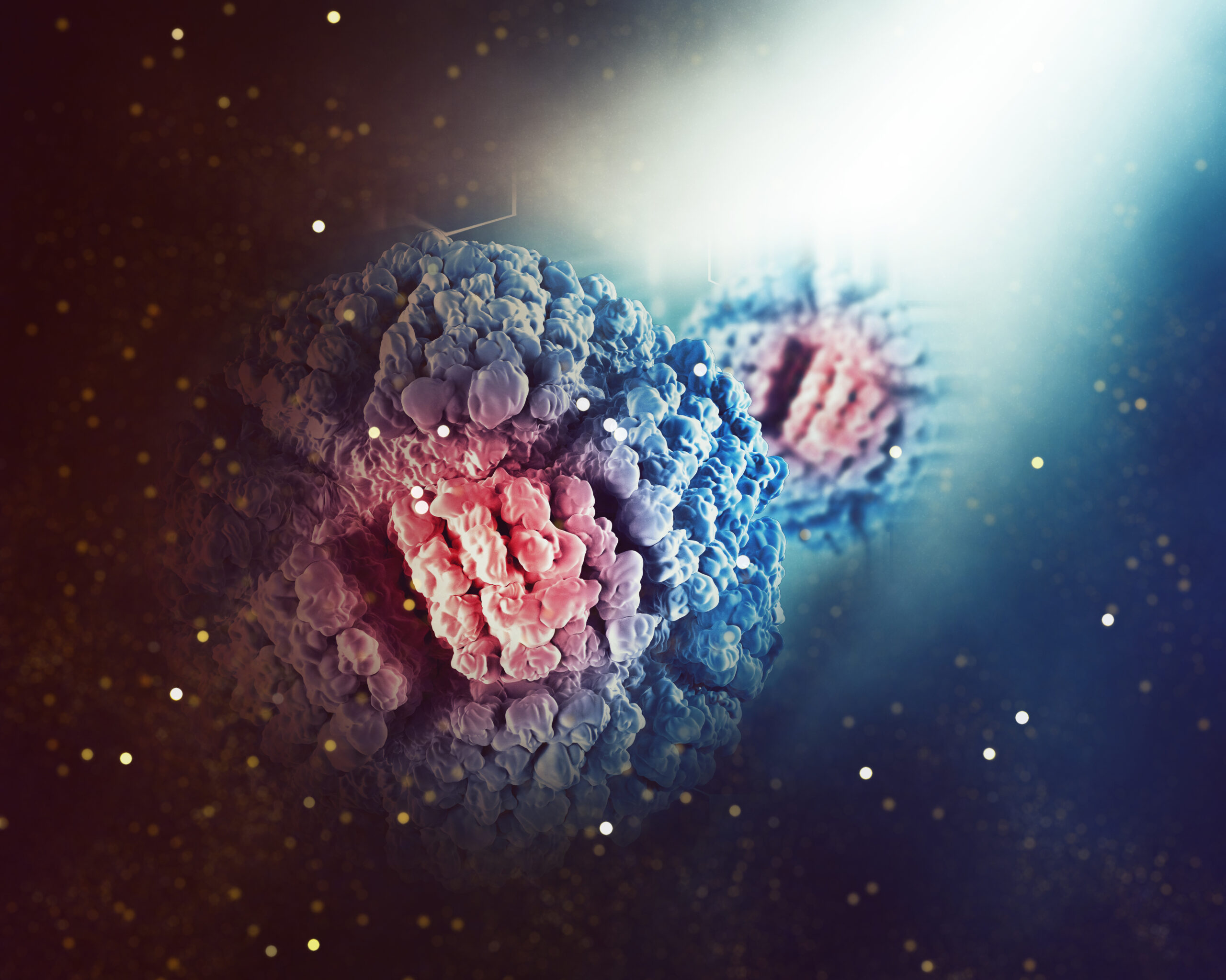 3D medical background with abstract virus cell